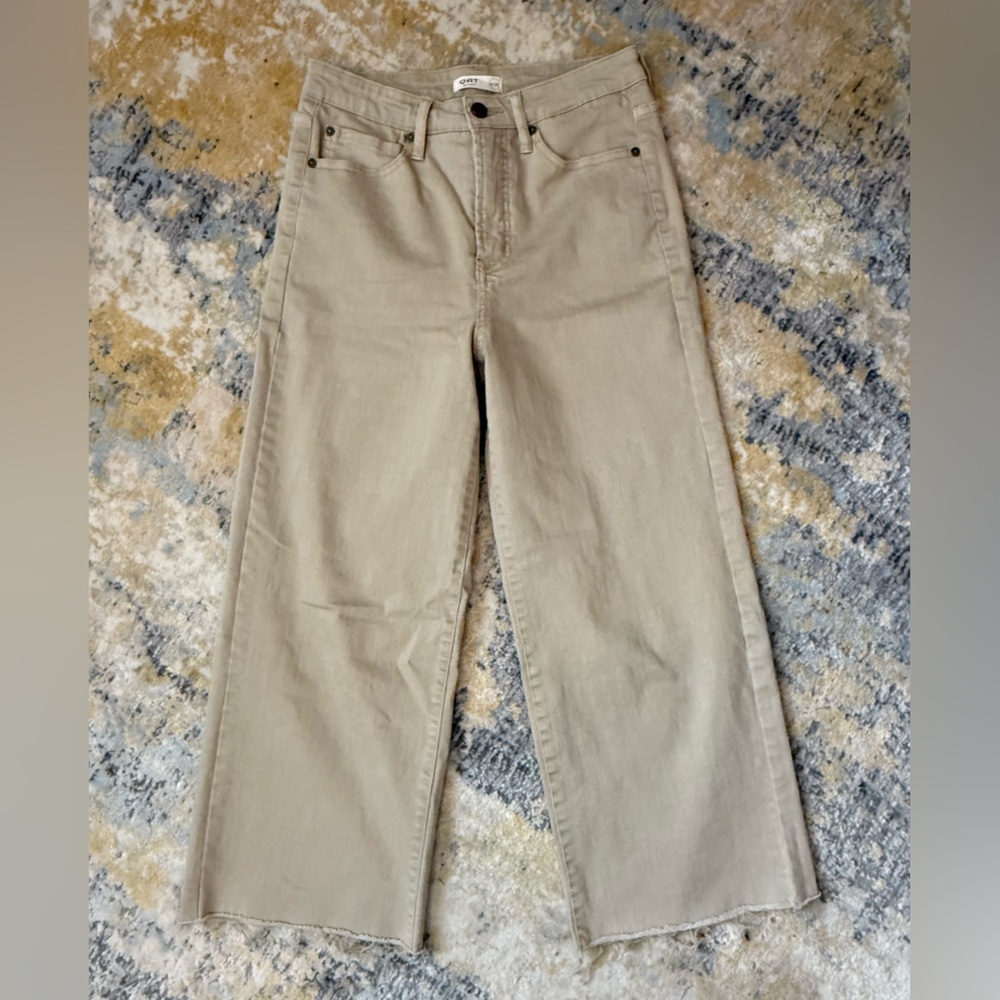 OAT New York Cropped Wide-Leg Tan Jeans, size 6/28” waist - Picture 2 of 5
